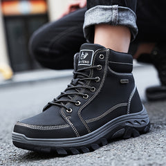 Men's Solid Hiking Shoes Non Slip Durable Sneakers Outdoor Activities