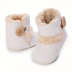 Baby Girls Soft Warm Plus Fleece Boots for Autumn and Winter