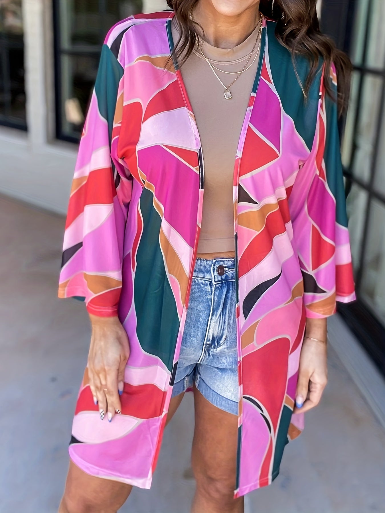 Colorblock Stretch Cardigan