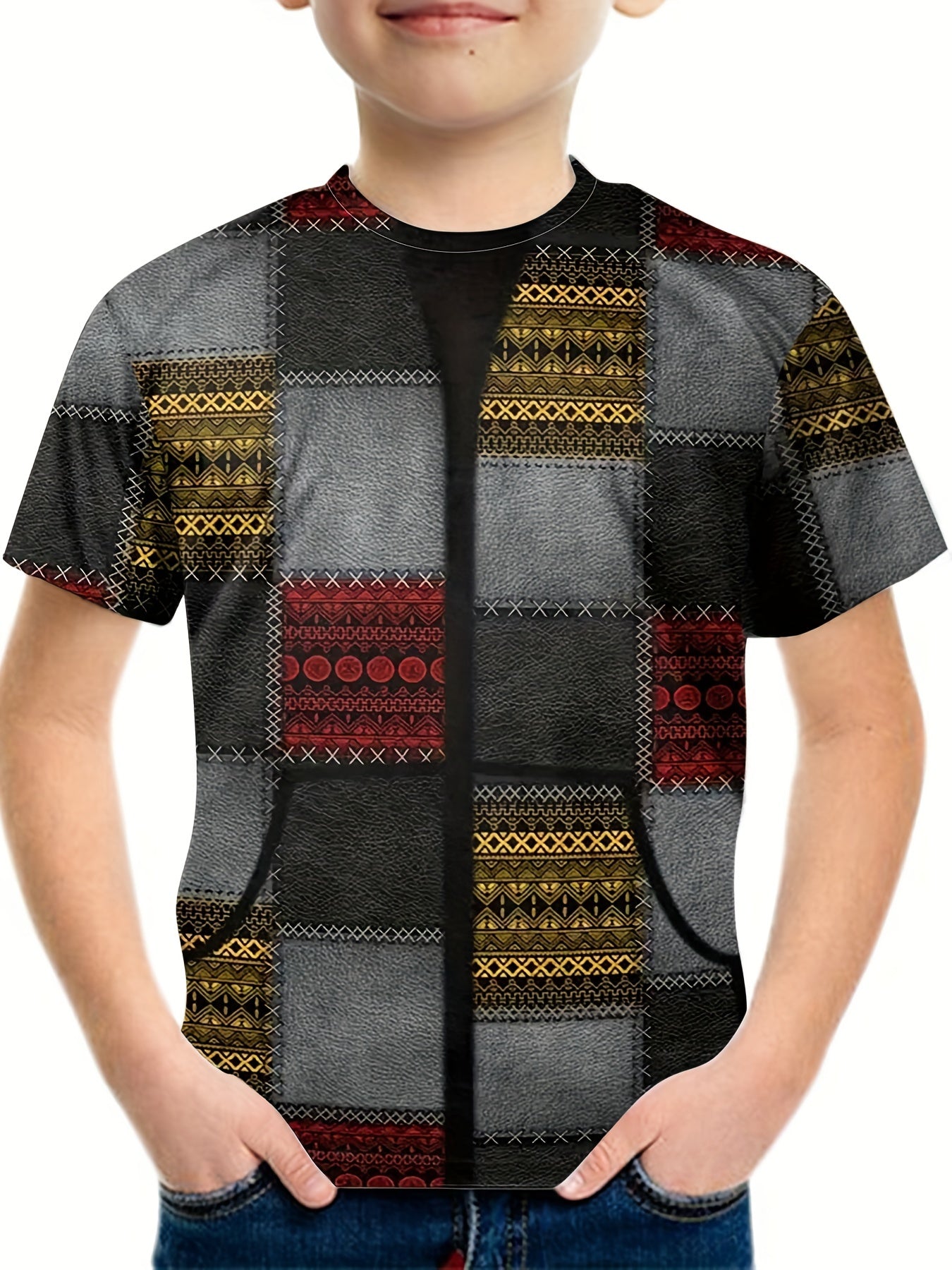 Kids' Graphic Tee Short Sleeve Active T shirt For Summer Outdoor