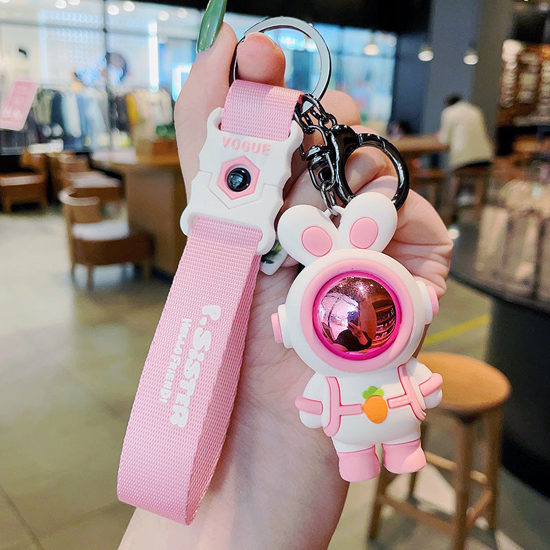 Rabbit Astronaut Keychain with Strap, Perfect Gift