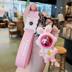 Rabbit Astronaut Keychain with Strap, Perfect Gift