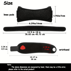 Breathable Knee and Wrist Straps Set for Sports Protection