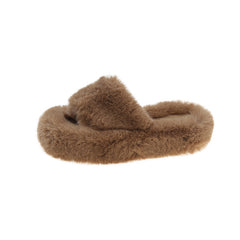Cozy Fluffy Plush Indoor Slippers Soft Sole Warm Fuzzy Open Toe Shoes