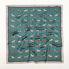 70 1cm Horse Print Scarf Square Satin Shawl Sunscreen Head Wrap