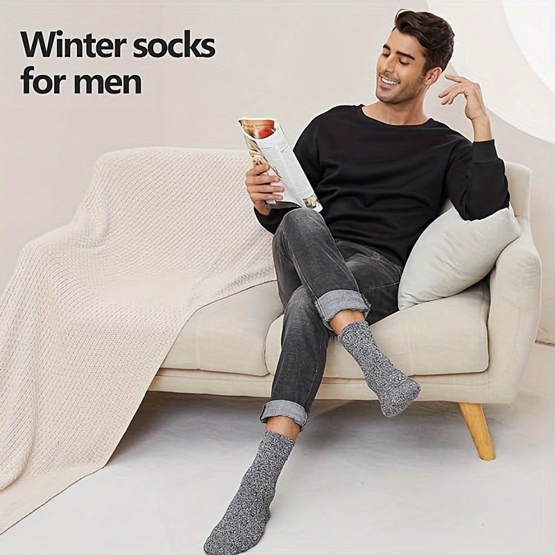 Men's Winter Wool Warm Socks Thick Thermal Hiking Crew Socks