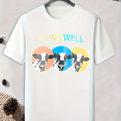 Cows Print Men's Graphic T shirt Casual Comfy Tees For Summer
