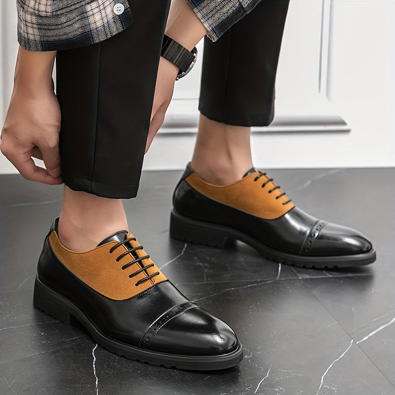 Men's Block Derby Shoes Non Slip Dress Shoes For Wedding Business