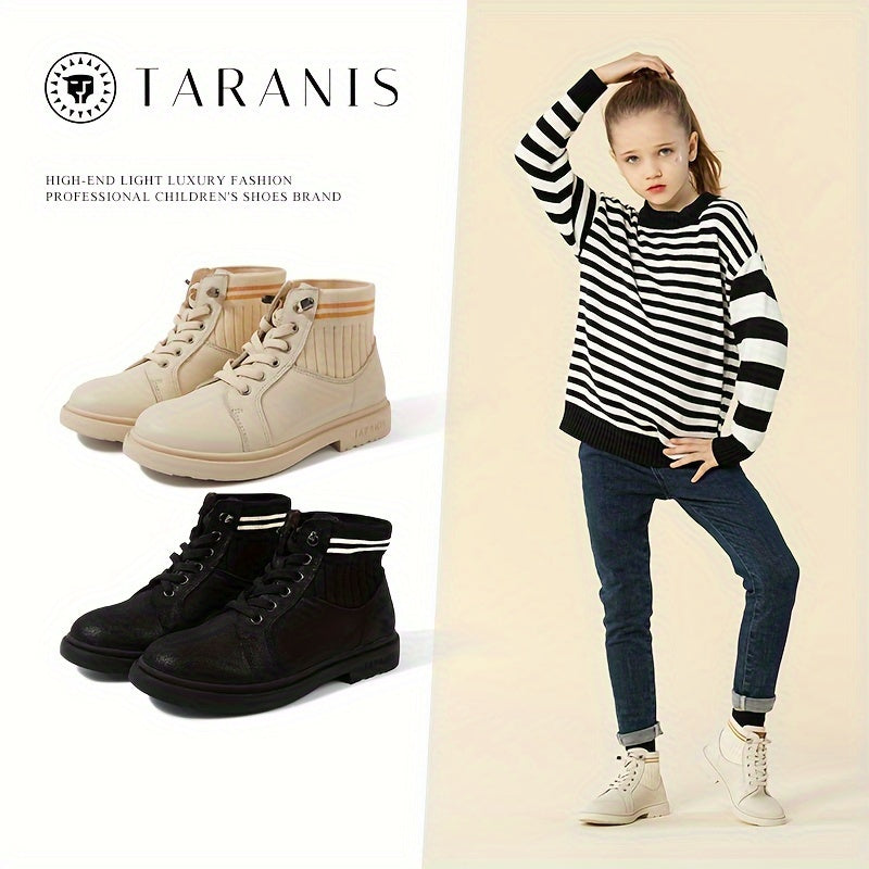 TARANIS Round Toe Ankle Slip On Boots For Girls Lightweight