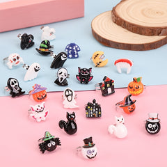 24pcs Halloween Little Girl Jewel Rings Set - No Duplication