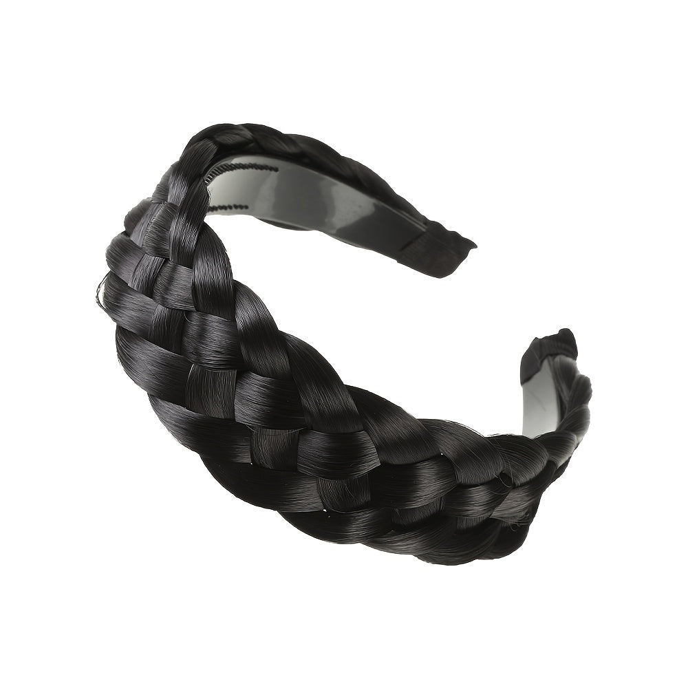 Synthetic Braided Hairband Wide Plaited Braids Headband