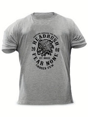 Men's Fear None Print T-shirt Crew Neck Tee