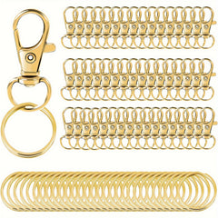50pcs Swivel Clasps Snap Hooks Key Rings Metal Lobster Buckle Keychain