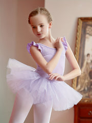Floral Embroidery Tutu Dress for Girls - Ballet Dance Practice Costume