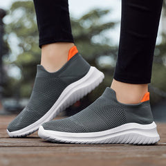Women's Lightweight Knit Slip On Sneakers - Solid Walking Shoes