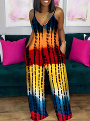 Tie Dye Wide Leg Jumpsuit Cami Boho Style