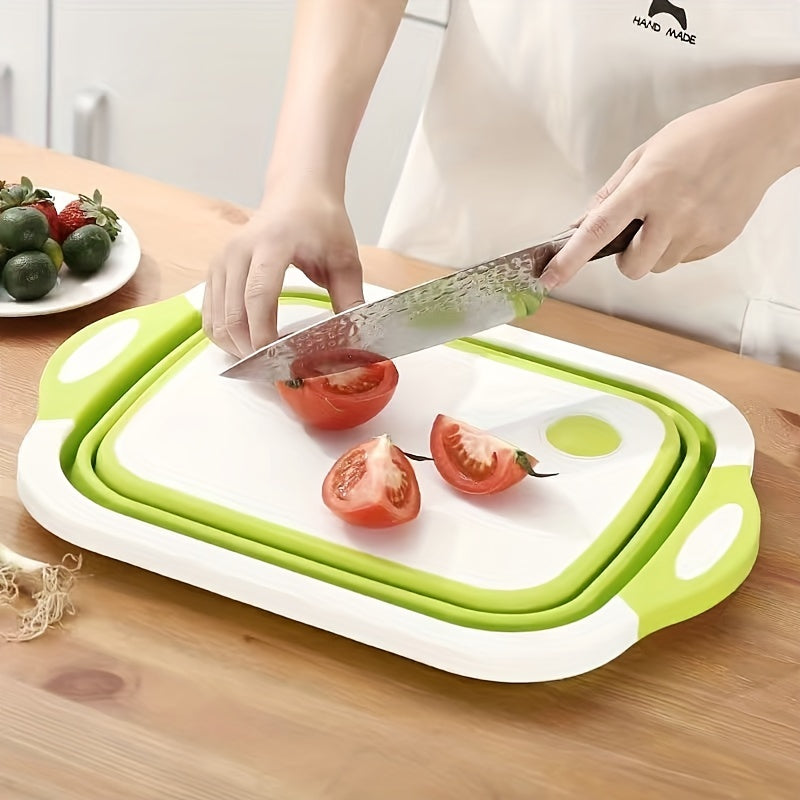 Outdoor Camping Foldable Cutting Board with Sink & Bucket
