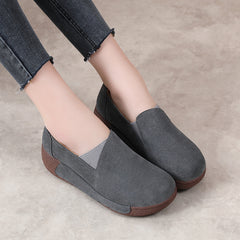 Women's Platform Slip On Loafers Solid Comfortable Non Slip Shoes