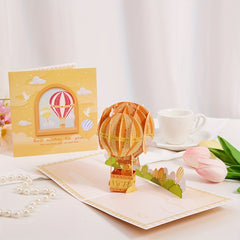 3D Pop Up Hot Air Balloon Greeting Card - Perfect for Various Occasions