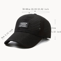 Mesh Breathable Sports Baseball Cap Unisex Thin Quick Drying Dad Hats Adjustable