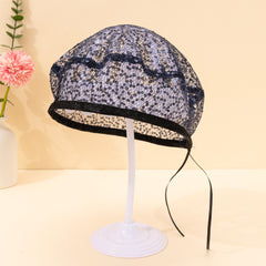 Lace Sequin Mesh Cap Party Club Dance Beanie Hat Women Accessories