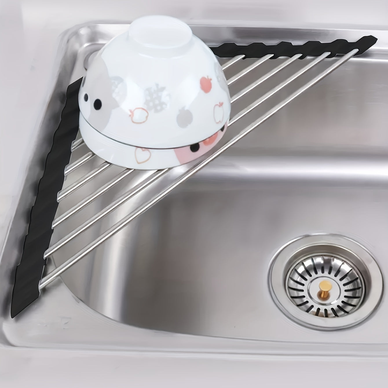 Multicolor Sink Drain Bowl Rack Triangle Rack Non-slip Water Control Rack