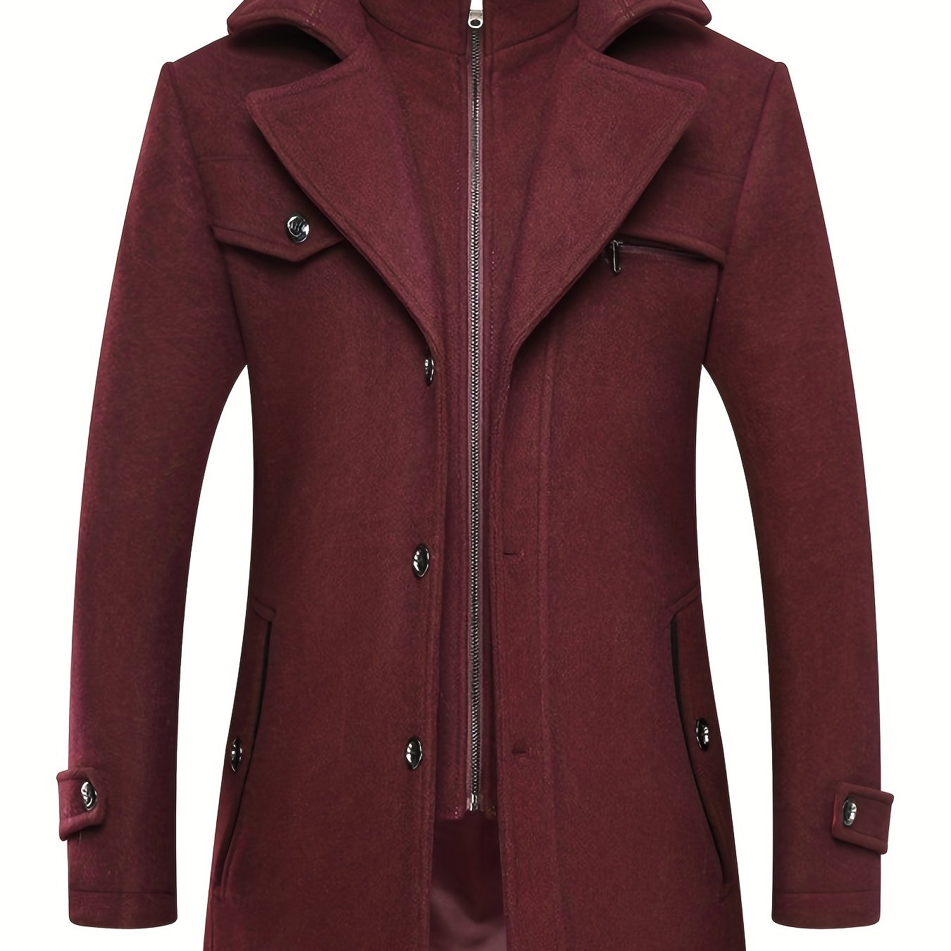Men's Winter Thick Warm Zip Long Jacket