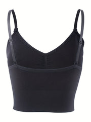 Plus Size Ruched Wireless Bralette Full Cover Longline Bra