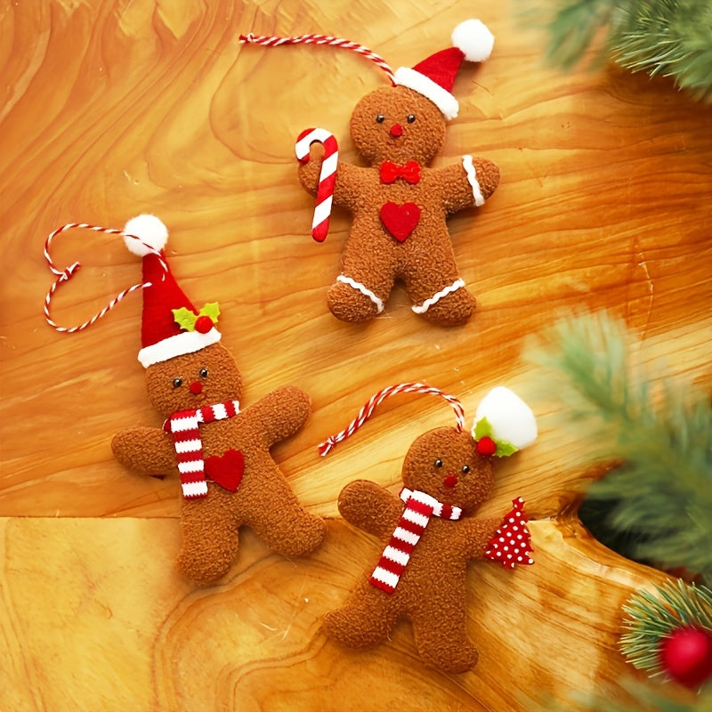 3pcs Gingerbread Man Pillow Christmas Tree Accessories Pendant