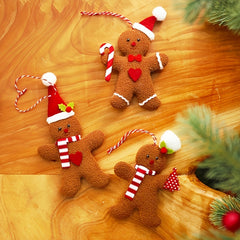 3pcs Gingerbread Man Pillow Christmas Tree Accessories Pendant