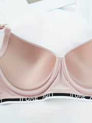 Comfy Push Up Bra Letter Print T Shirt Style