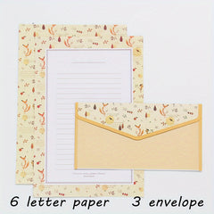 Fox Stationery Paper and Envelopes Set, 9 Pieces