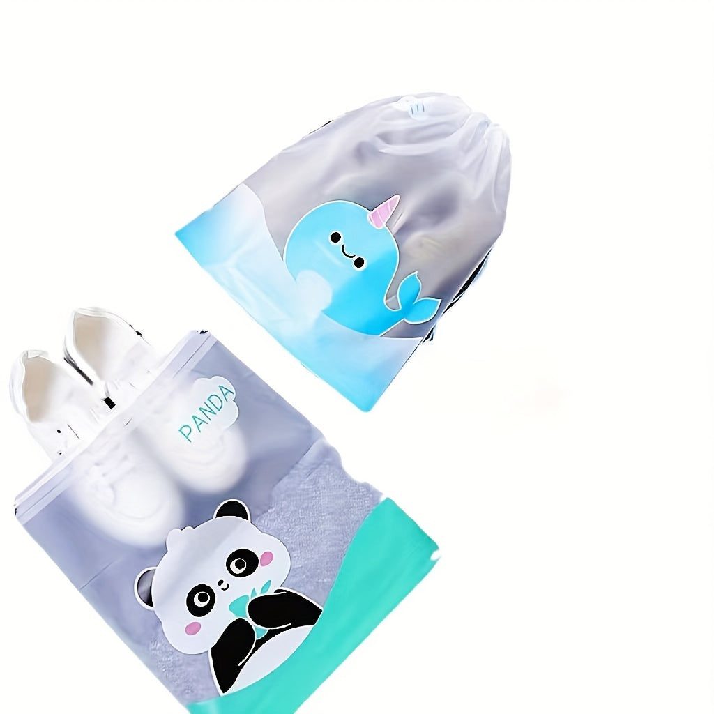 2pcs Portable Shoe Drawstring Storage Bag - Dust Proof Translucent Shoe Bag