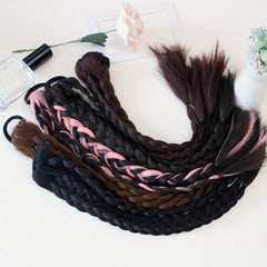 1pc 3 Braided Wig Hair Ties For Girls 40 64 Cm Long