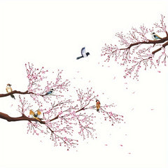 Chinese Plum Wall Stickers Tree Branch Bird Pvc Waterproof Self-Adhesive