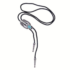 Men's Retro Eagle Gemstone Bolo Tie Western Denim Shirt Accessory