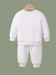 Girls 2pc Crew Neck Long Sleeve Sweatshirt and Sweatpants Set