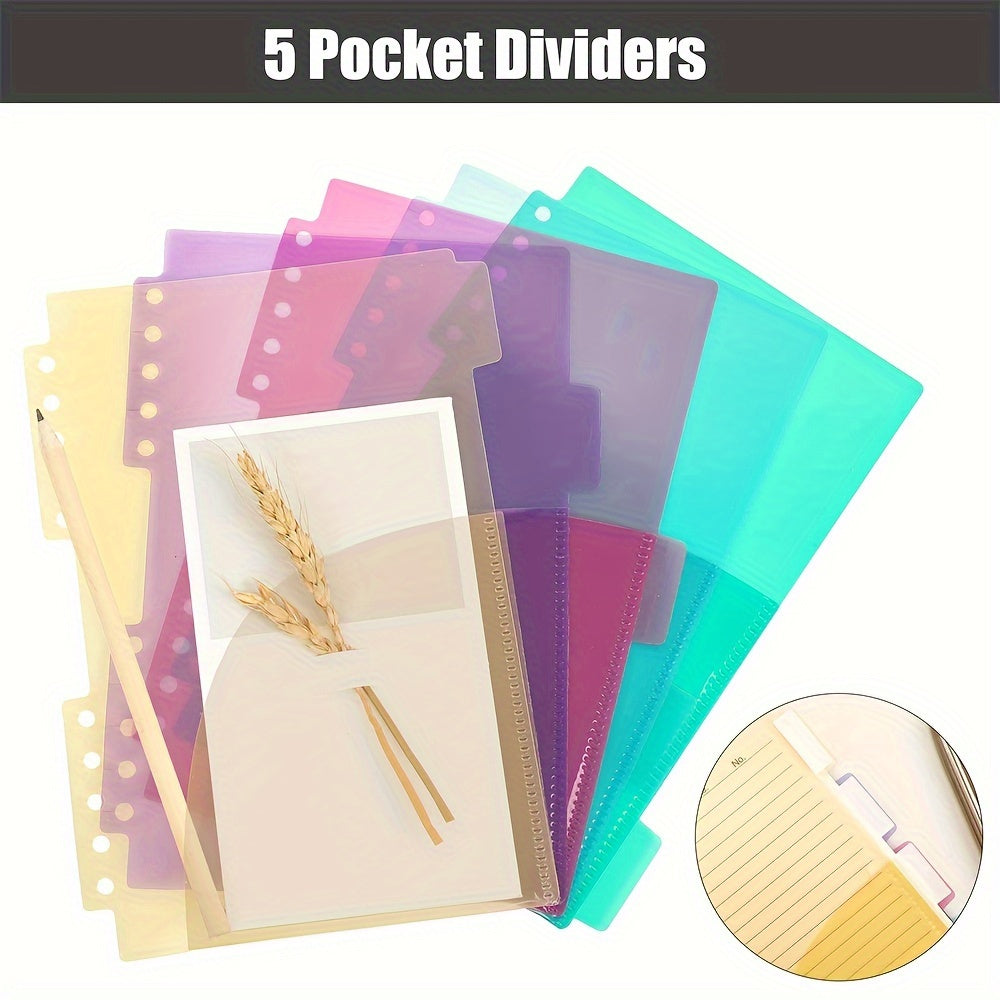 A5 Spiral Notebooks with 5 Colored Dividers - 240 Pages