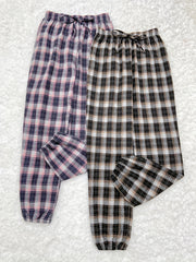 Colorblock Plaid Sleep Bottoms Women's Sleepwear