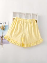Girls' Summer Ruffle Edge Casual Shorts