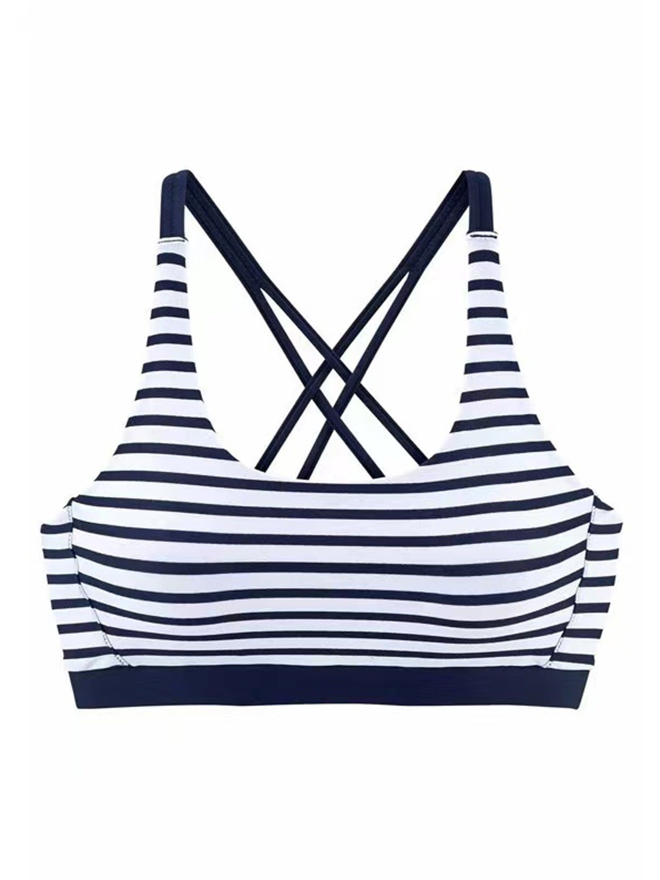 Striped Contrast Trim Wide Straps Low Waist Bikini Set