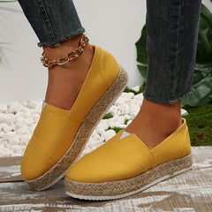 Women's Espadrille Flat Loafers Slip On Canvas Shoes
