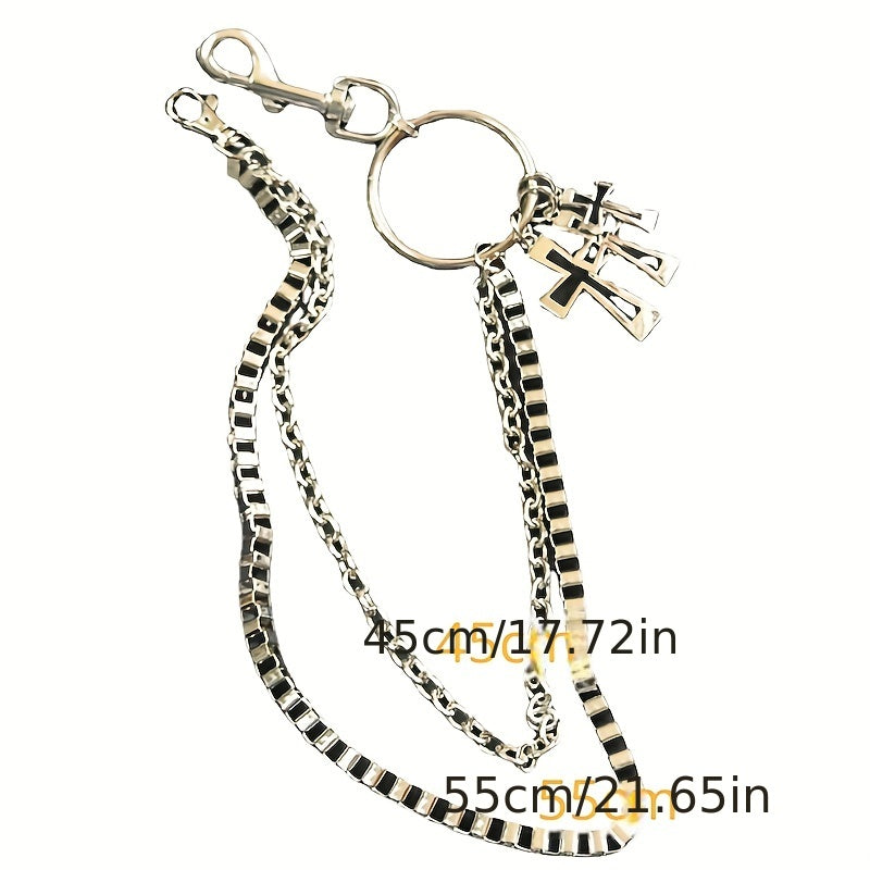 Cross Pants Chain Punk Double Chain Rock Hip hop Waist Chain Jeans Chain