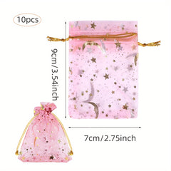 20pcs Organza Bags in Golden Pink and Royal for Wedding Parties