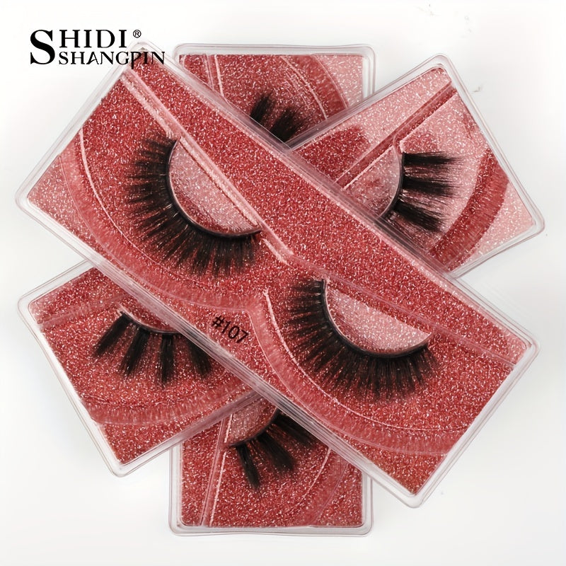 10 Pairs Soft & Natural 3D Mink False Eyelashes for Long-Lasting Makeup