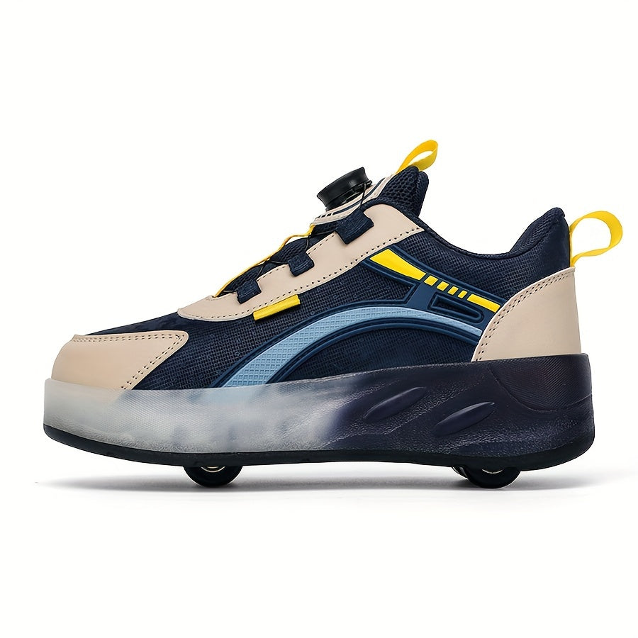 Kids Wheel Skate Sneakers with Rotating Buckle