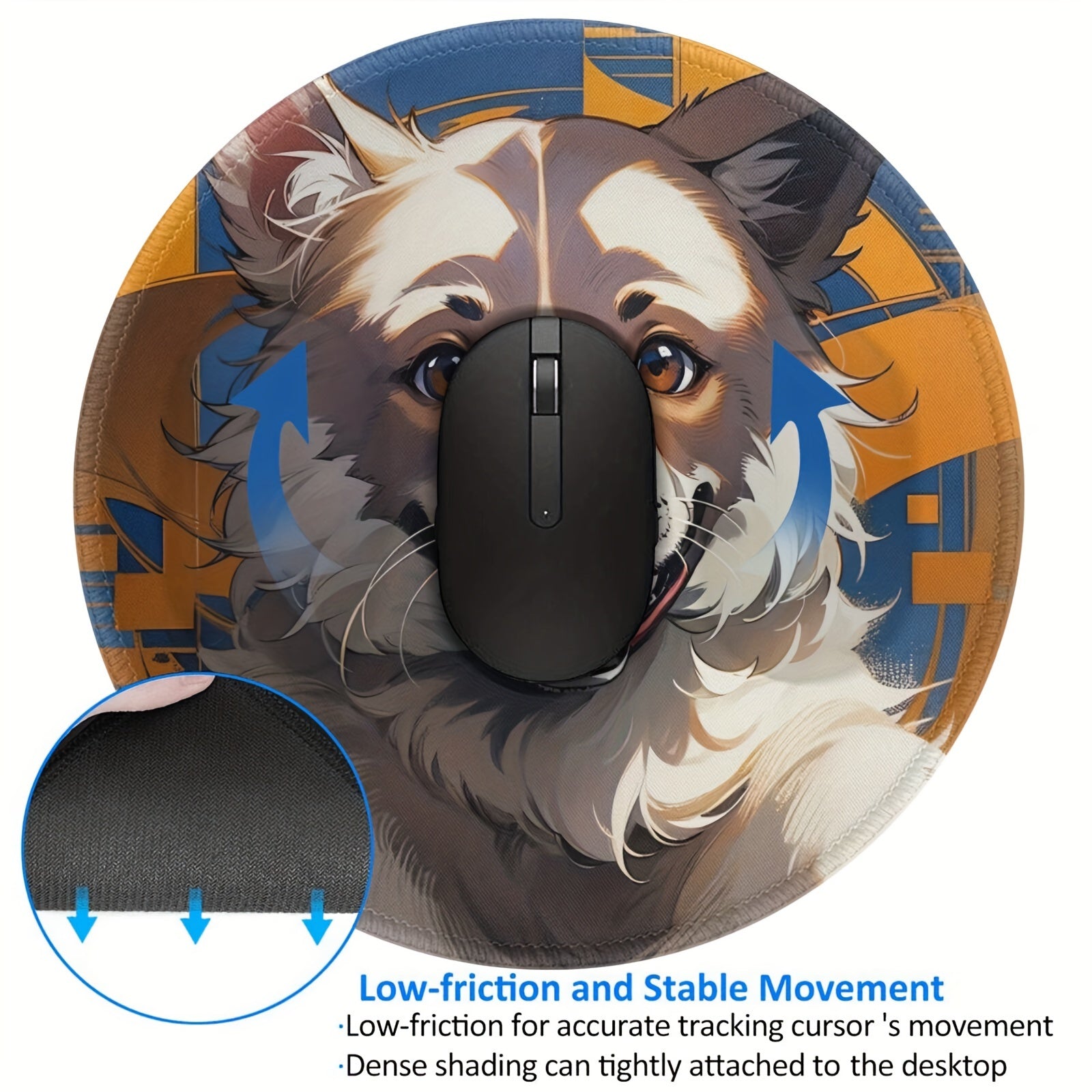 Goofy Dog Pattern Mouse Pad 20x20cm for eSport Work from Home