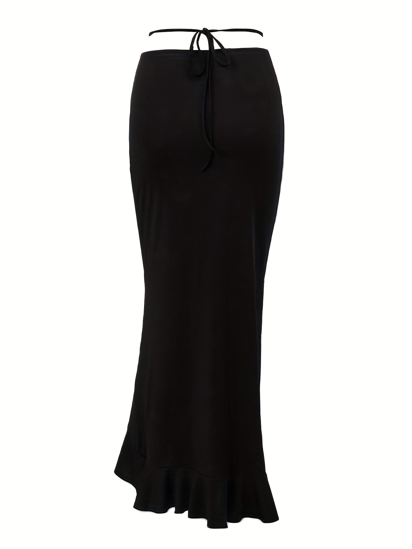 Ruffle Trim Ruched Skirt Asymmetrical Skirt For Spring & Summer Women
