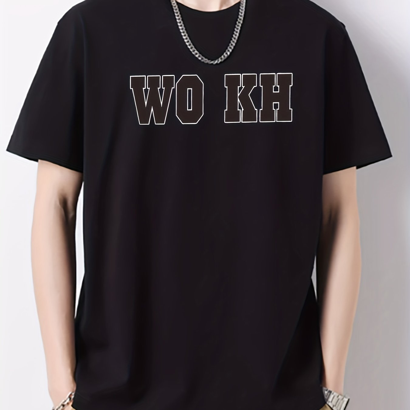 Men's Letter Print Active T-shirt for Summer