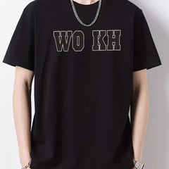 Men's Letter Print Active T-shirt for Summer